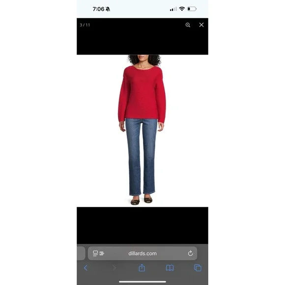 Tommy Bahama Women's Shimmer Crystal Bateau Sweater Red Sz Small NWT - Picture 2 of 7